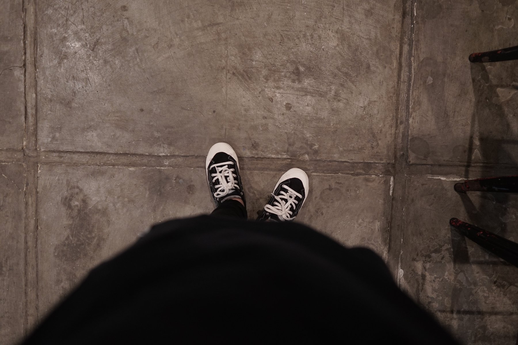 Black White Minimalist Shoes On Feet